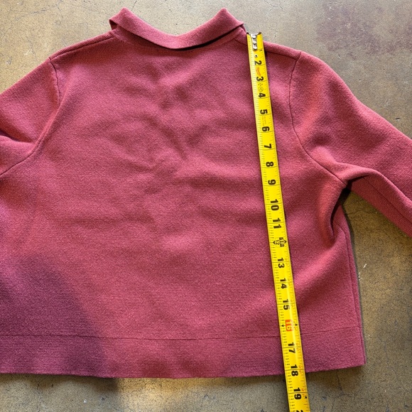 Sezane Betty 100% Merino Wool Rose Pink Button Cardigan Pocket Sweater S - Picture 6 of 9